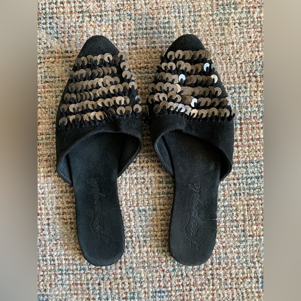 Free People sequin flat mules